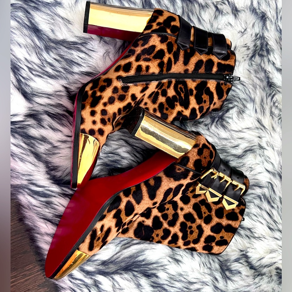 Louboutin cheetah print booties
